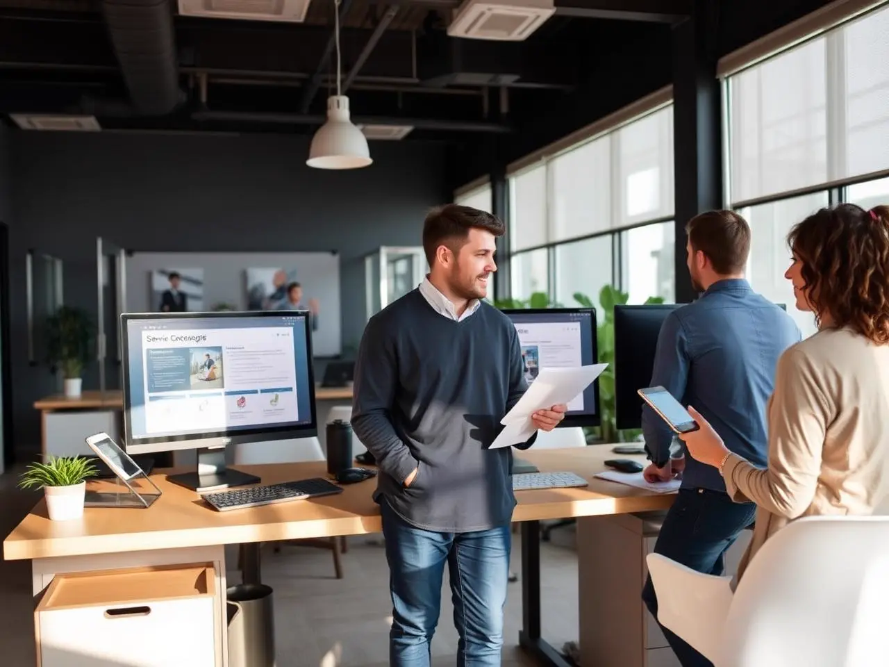Serviceteam eines B2B-Dienstleisters bei der Prozessabstimmung